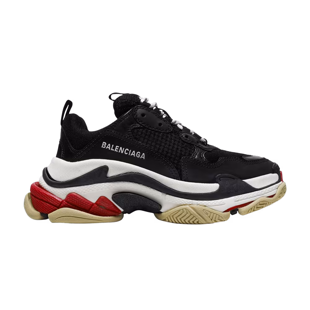 Balenciaga Women's Triple S Sneaker Black Red