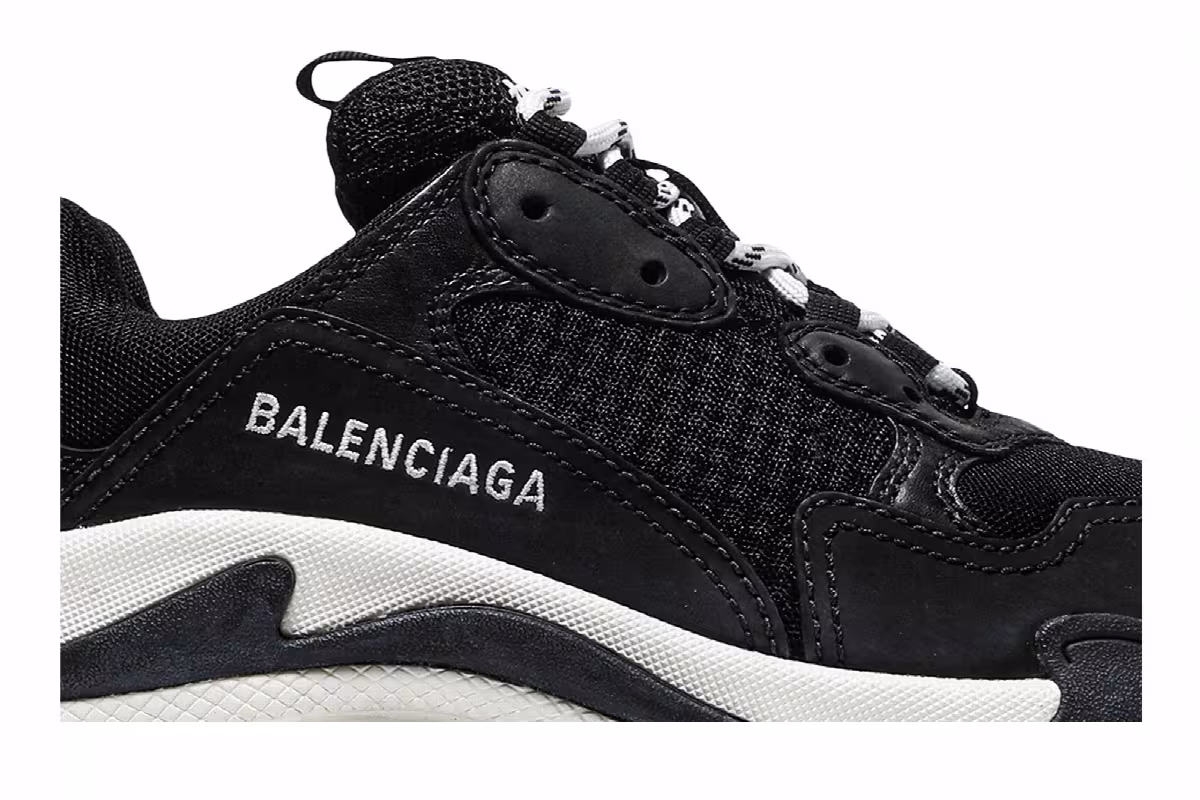 Balenciaga Women's Triple S Sneaker Black Red, view 3
