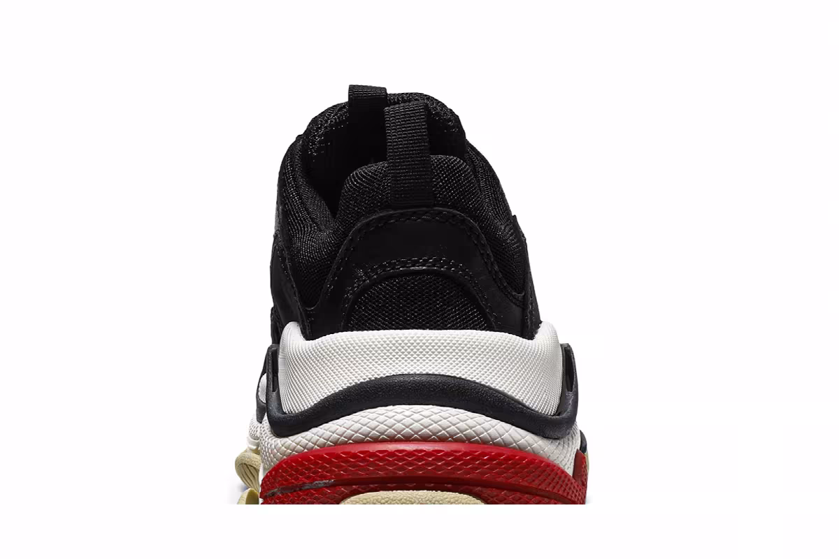 Balenciaga Women's Triple S Sneaker Black Red, view 8