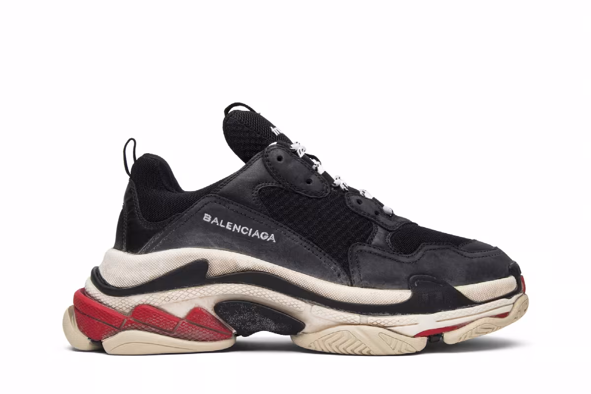 Balenciaga Triple S Sneaker Black Red, view 2