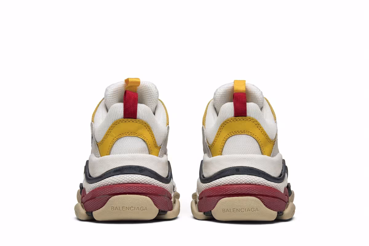 Balenciaga Women's Triple S Trainer White Yellow 2018, view 7