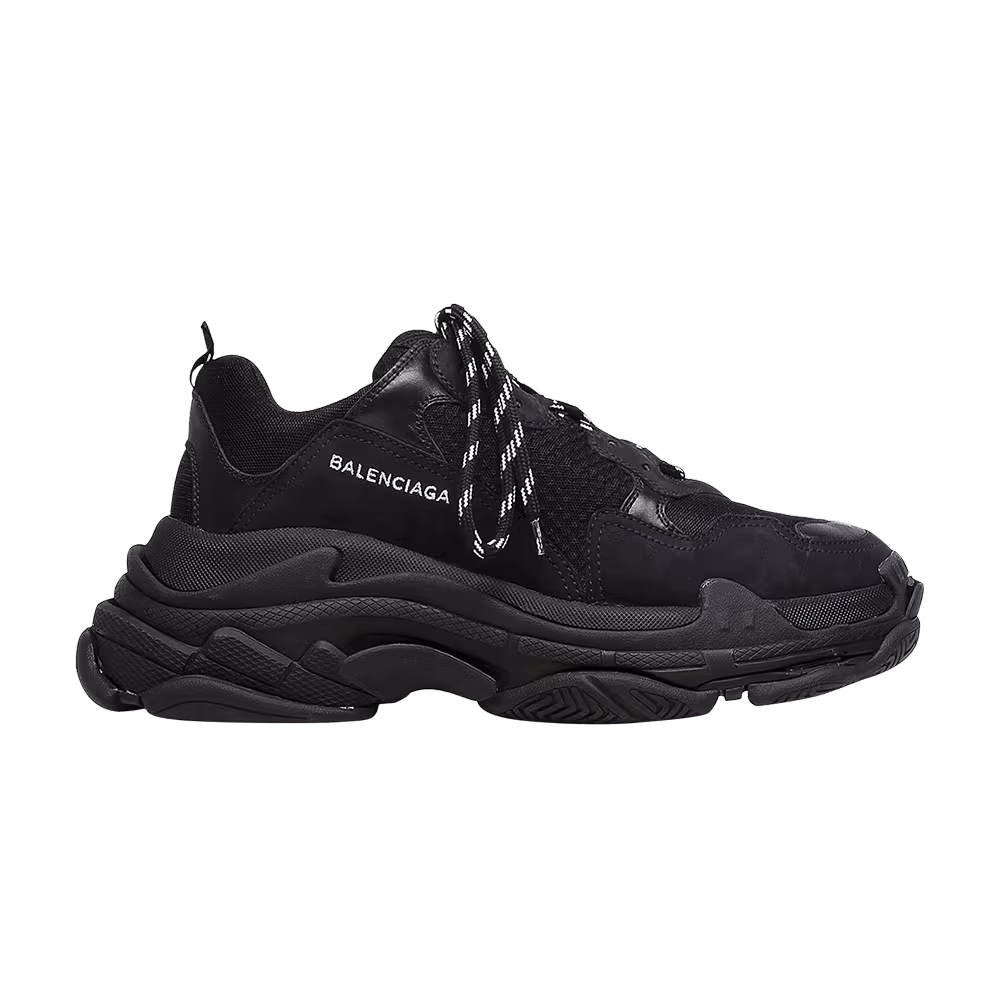 Balenciaga Triple S Sneaker All Black Distressed