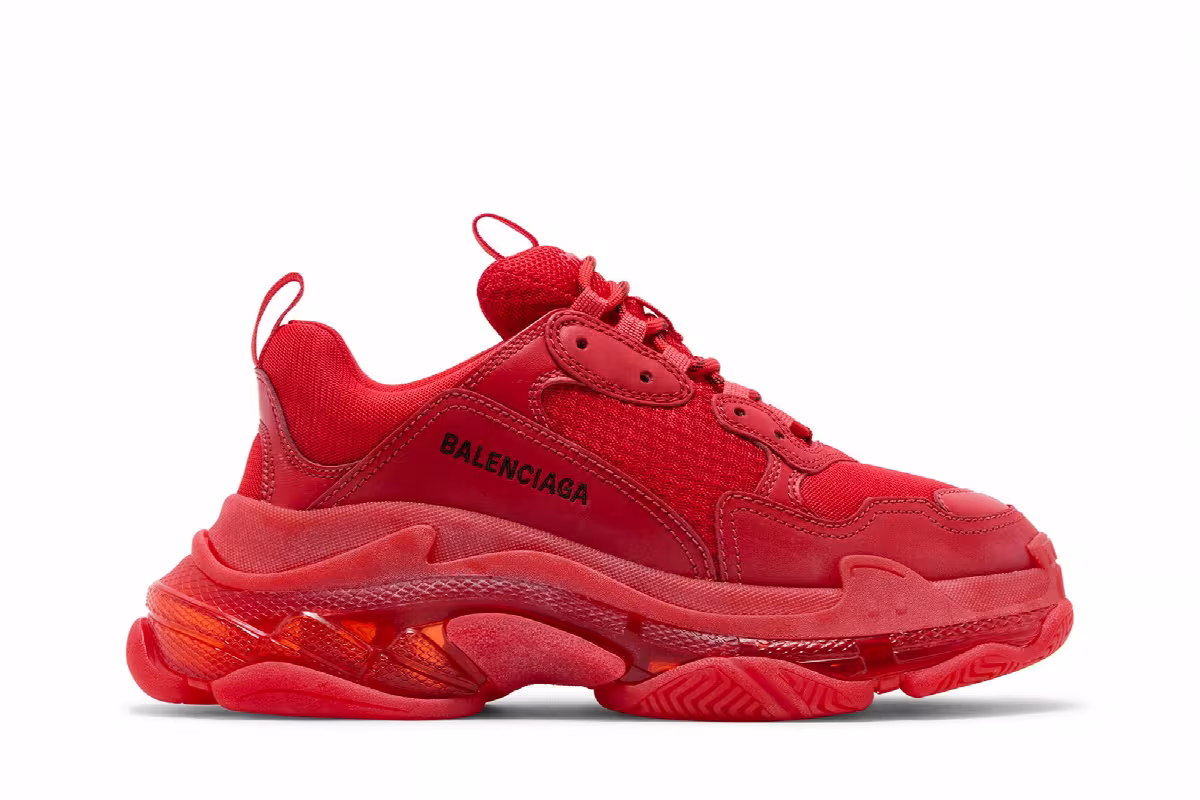 Balenciaga Triple S Sneaker Clear Sole - Red, view 2