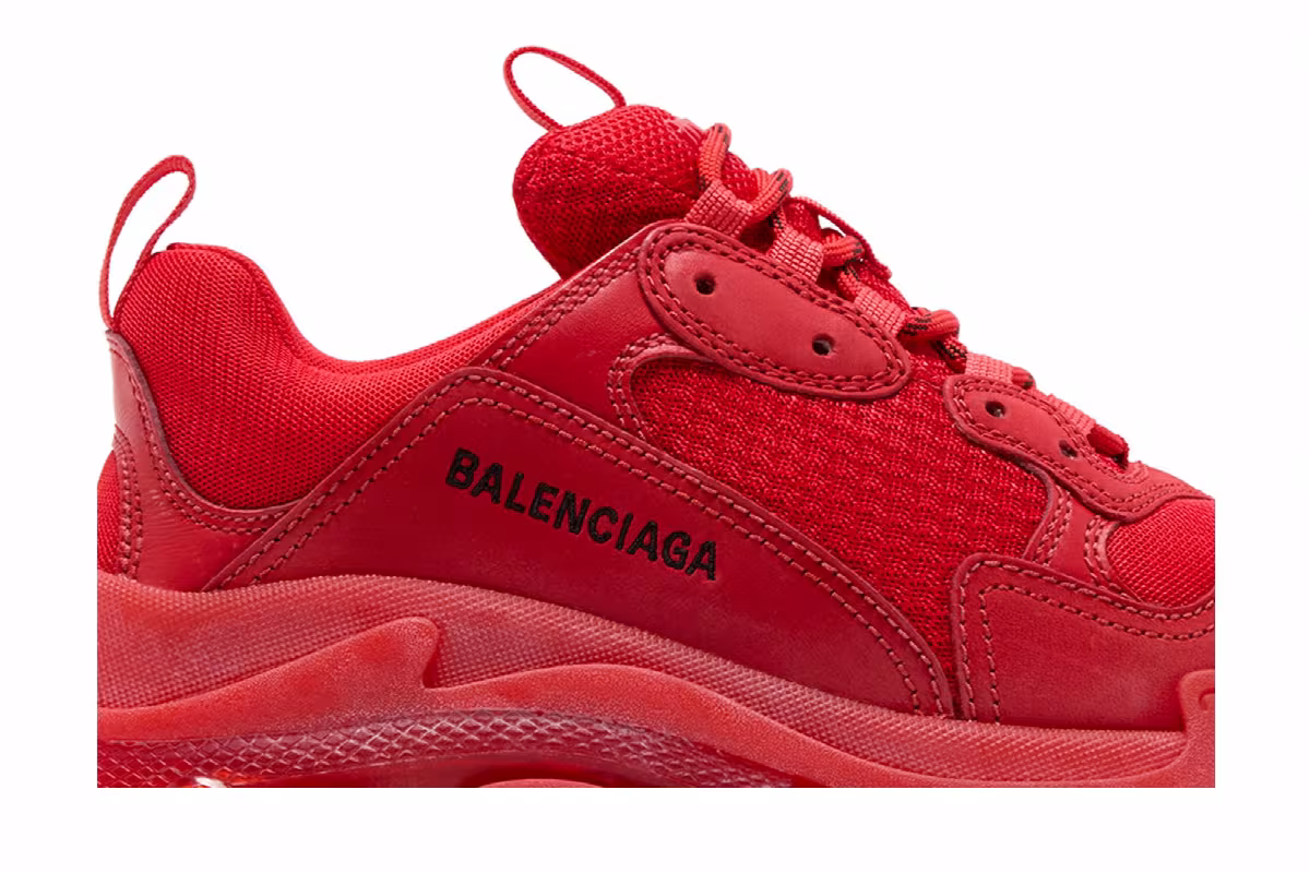 Balenciaga Triple S Sneaker Clear Sole - Red, view 3