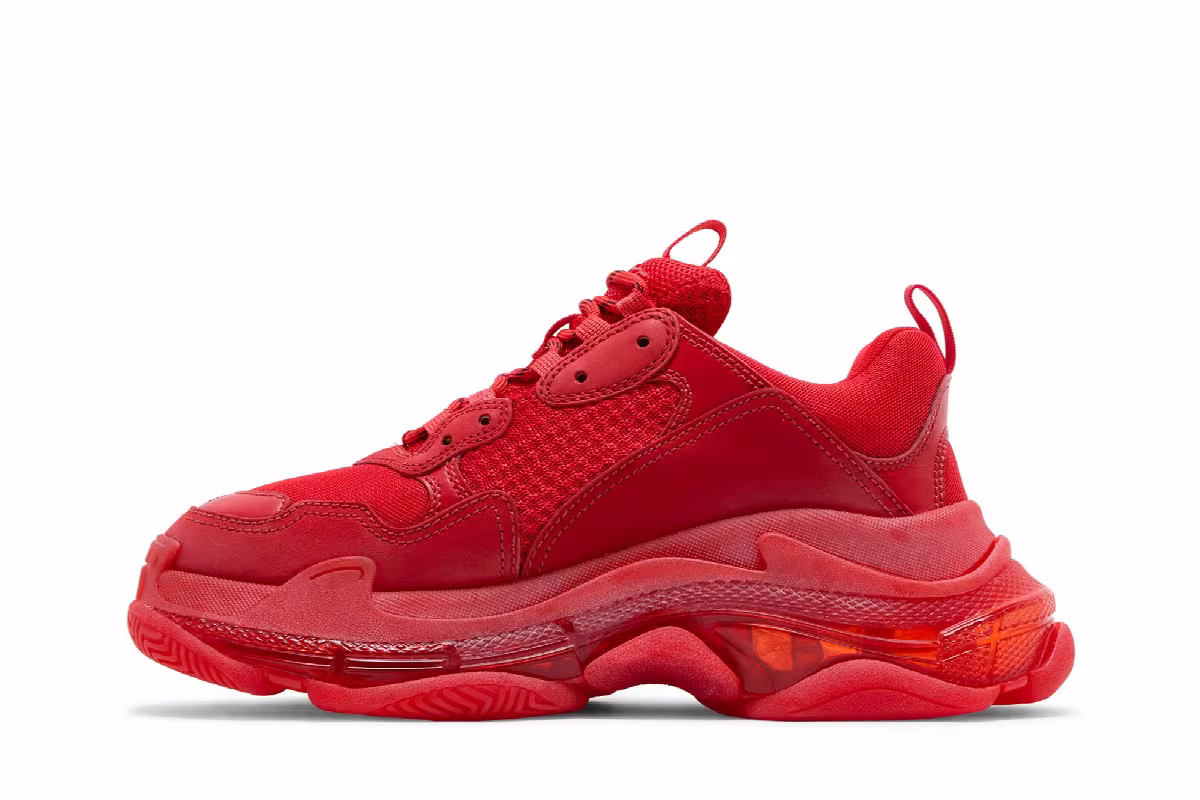 Balenciaga Triple S Sneaker Clear Sole - Red, view 4