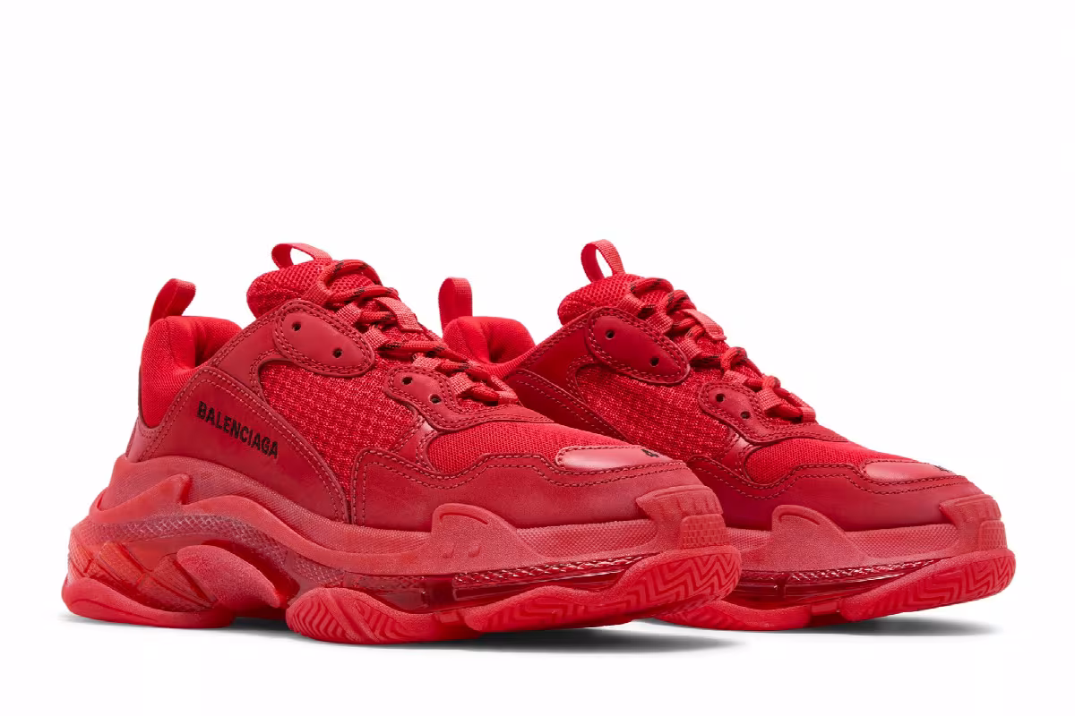 Balenciaga Triple S Sneaker Clear Sole - Red, view 9