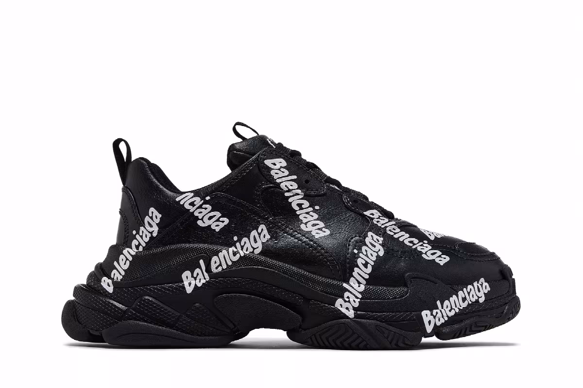 Balenciaga Triple S Logotype - Black, view 2
