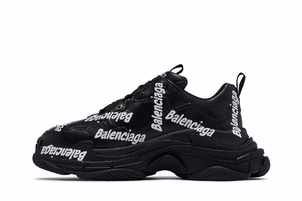 Balenciaga Triple S Logotype - Black, view 4