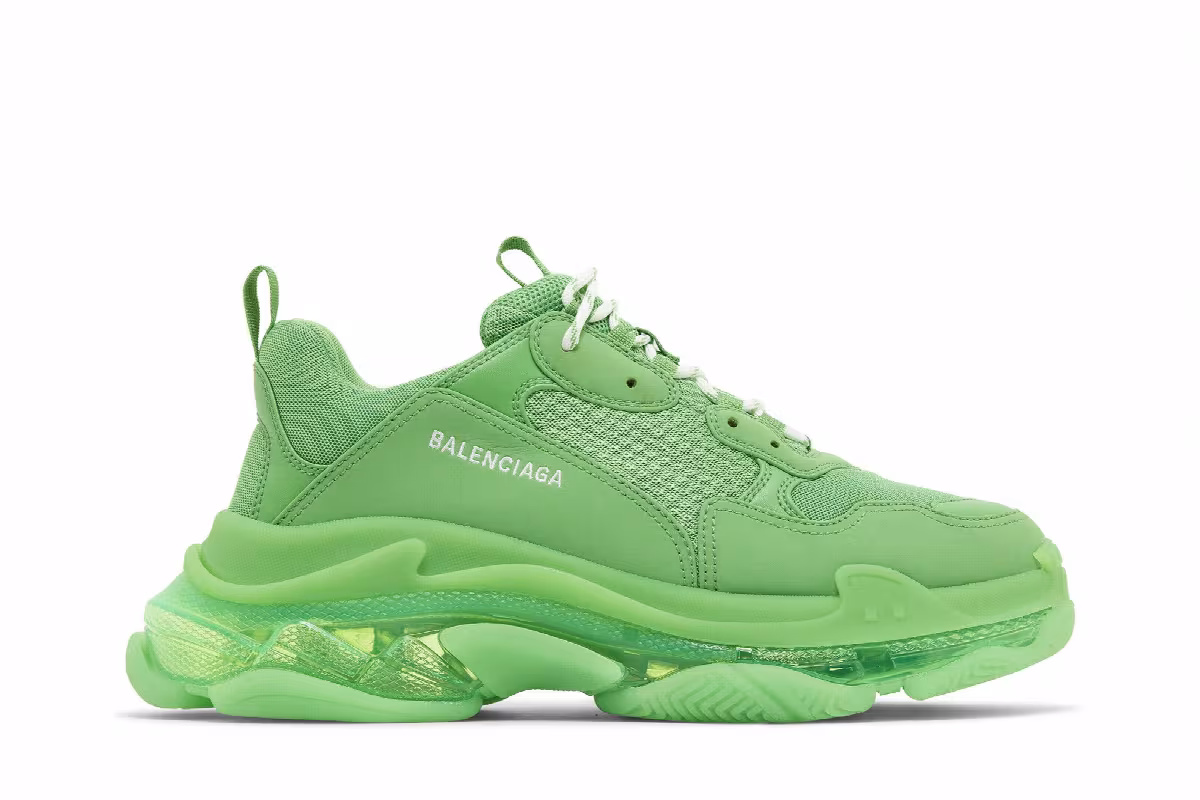 Balenciaga Triple S Sneaker Clear Sole - Green, view 2