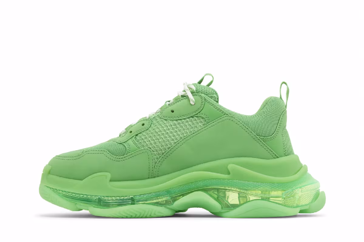 Balenciaga Triple S Sneaker Clear Sole - Green, view 4