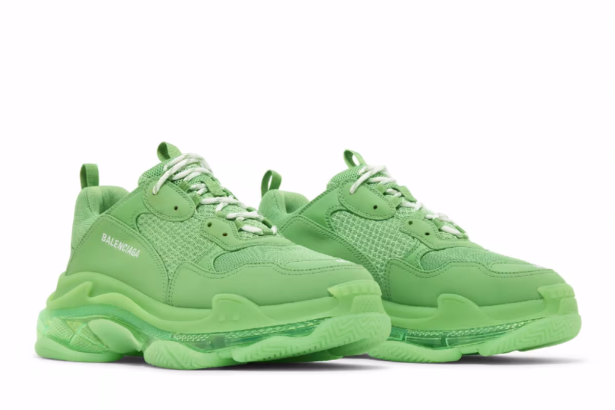 Balenciaga Triple S Sneaker Clear Sole - Green, view 9