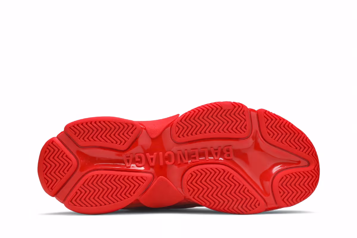 Balenciaga Triple S Sneaker Allover Logo - Red, view 5