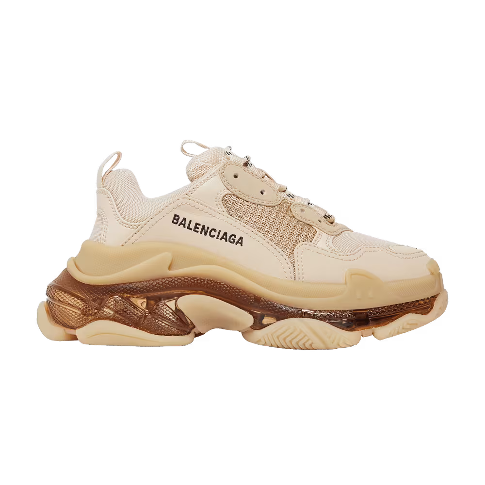 Balenciaga Women's Triple S Sneaker Clear Sole - Nude