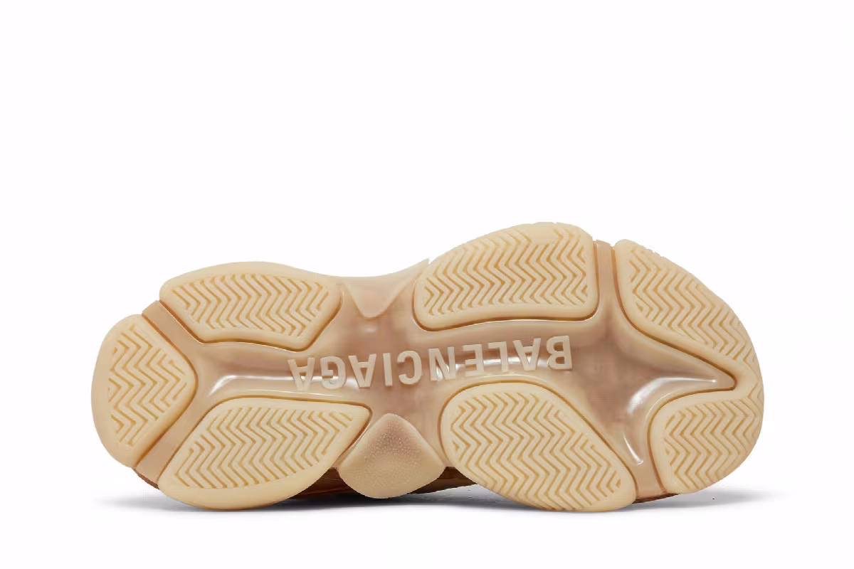 Balenciaga Women's Triple S Sneaker Clear Sole - Nude, view 5