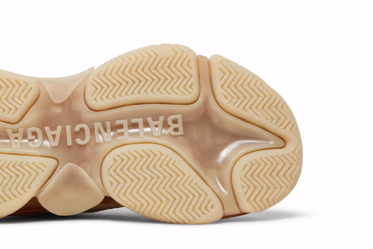 Balenciaga Women's Triple S Sneaker Clear Sole - Nude, view 6