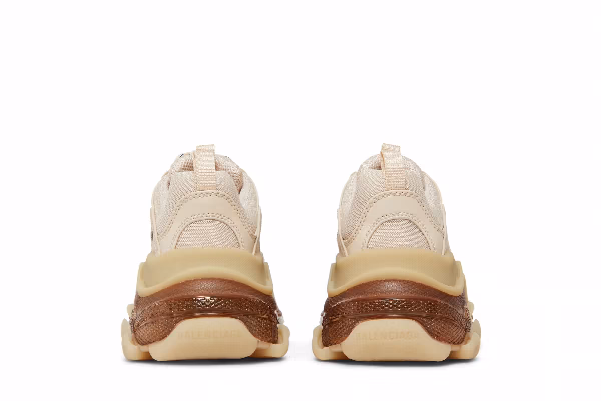 Balenciaga Women's Triple S Sneaker Clear Sole - Nude, view 7