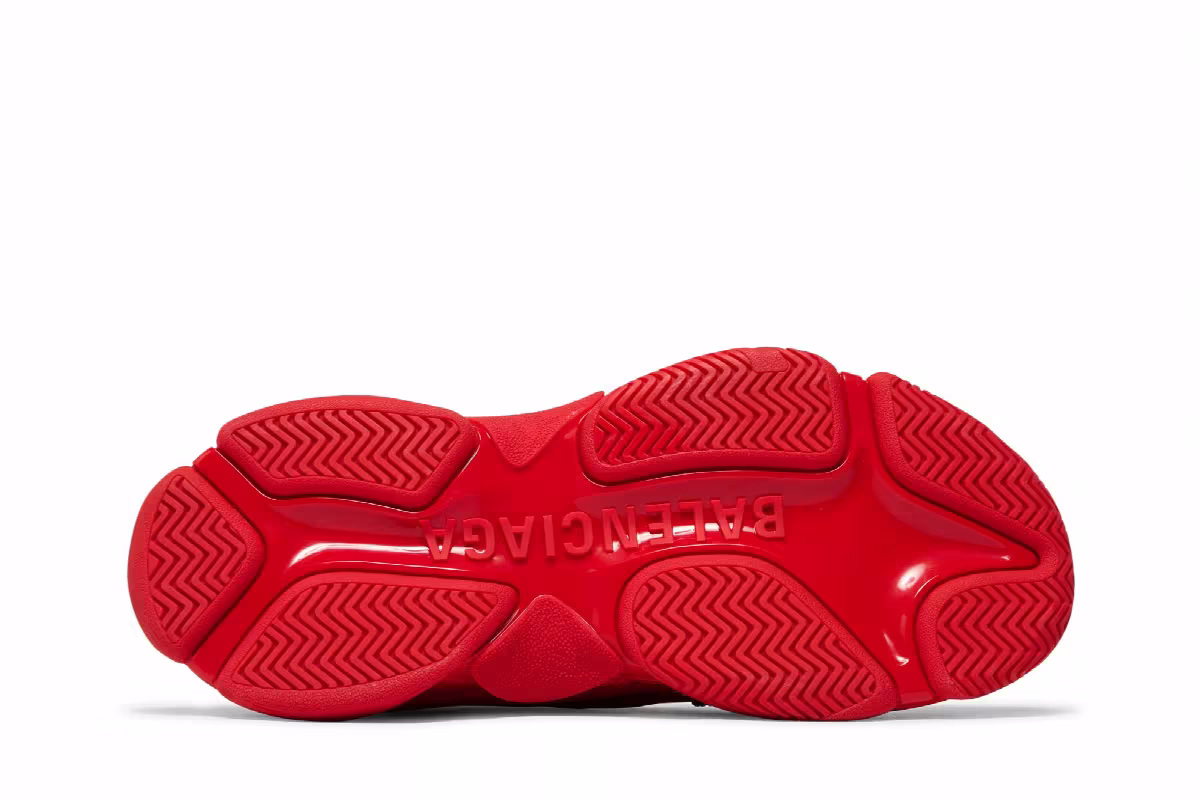 Balenciaga Triple S Sneaker Allover Logo - Tomato Red, view 5
