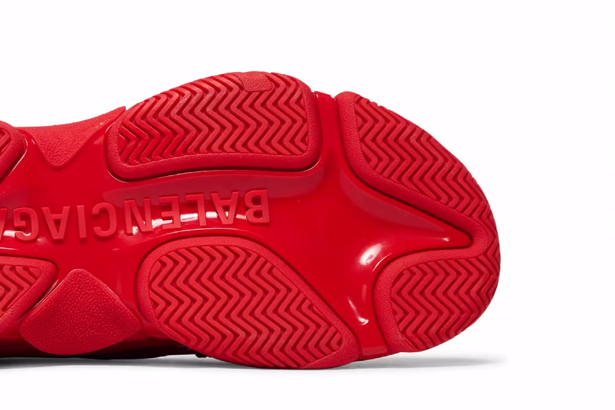 Balenciaga Triple S Sneaker Allover Logo - Tomato Red, view 6