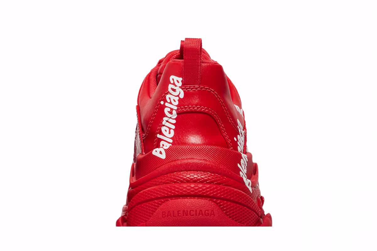 Balenciaga Triple S Sneaker Allover Logo - Tomato Red, view 8