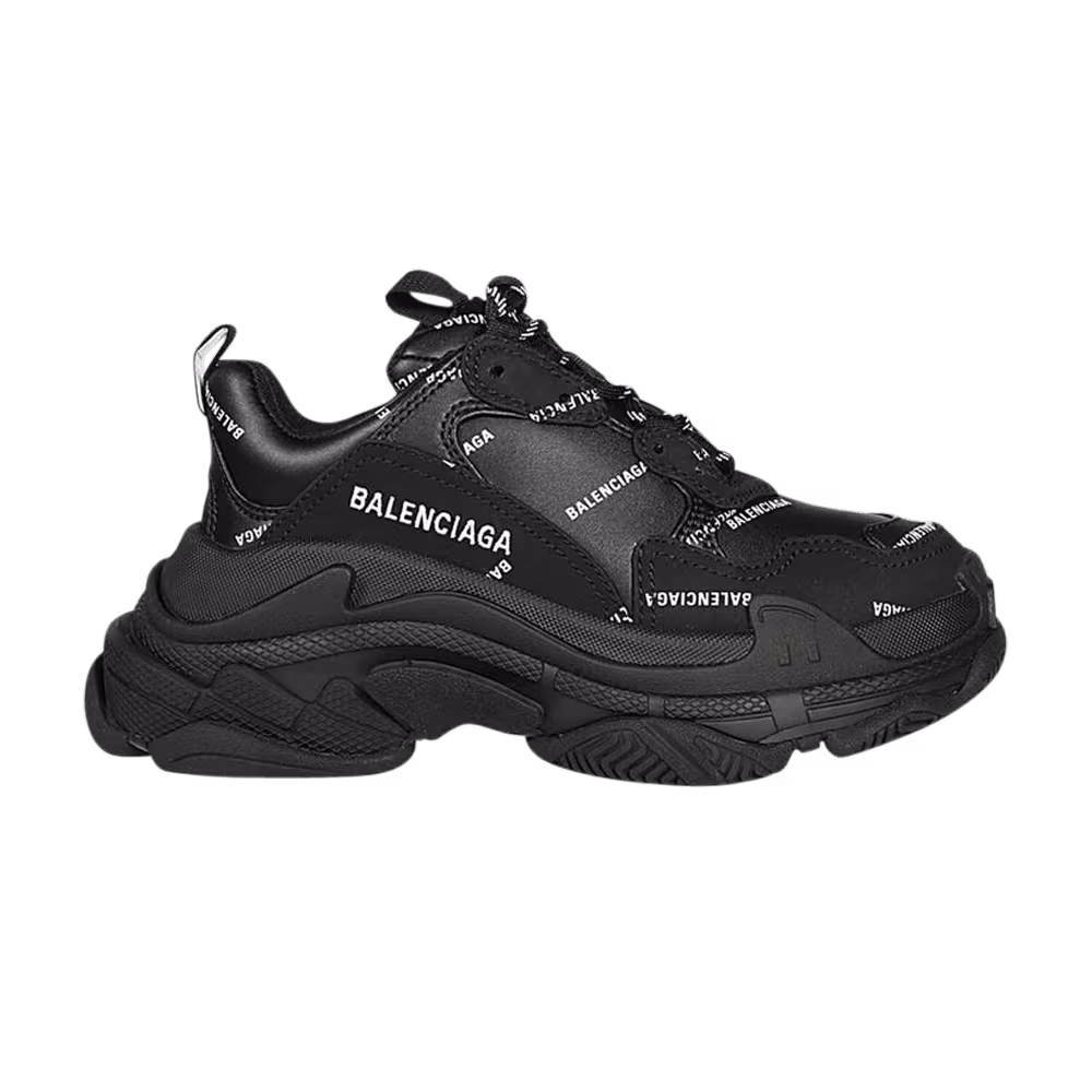 Balenciaga Women's Triple S Sneaker Black Logo