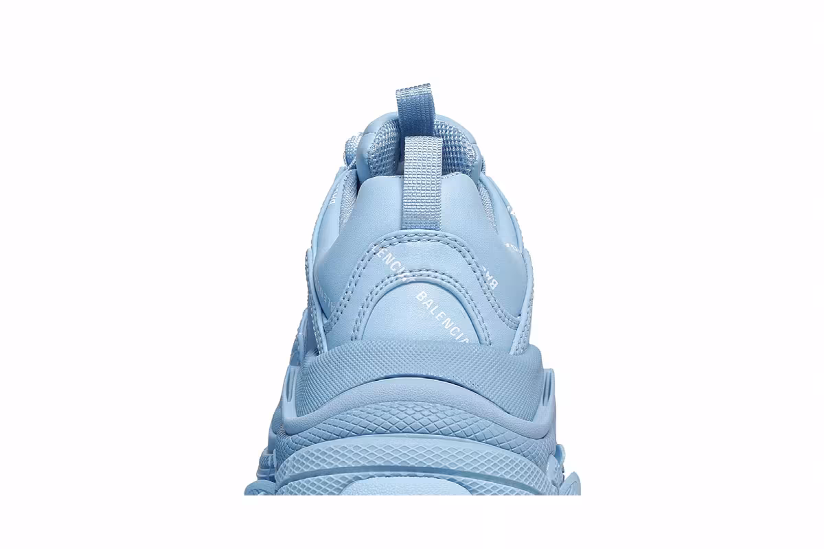 Balenciaga Women's Triple S Sneaker Allover Logo - Light Blue, view 8