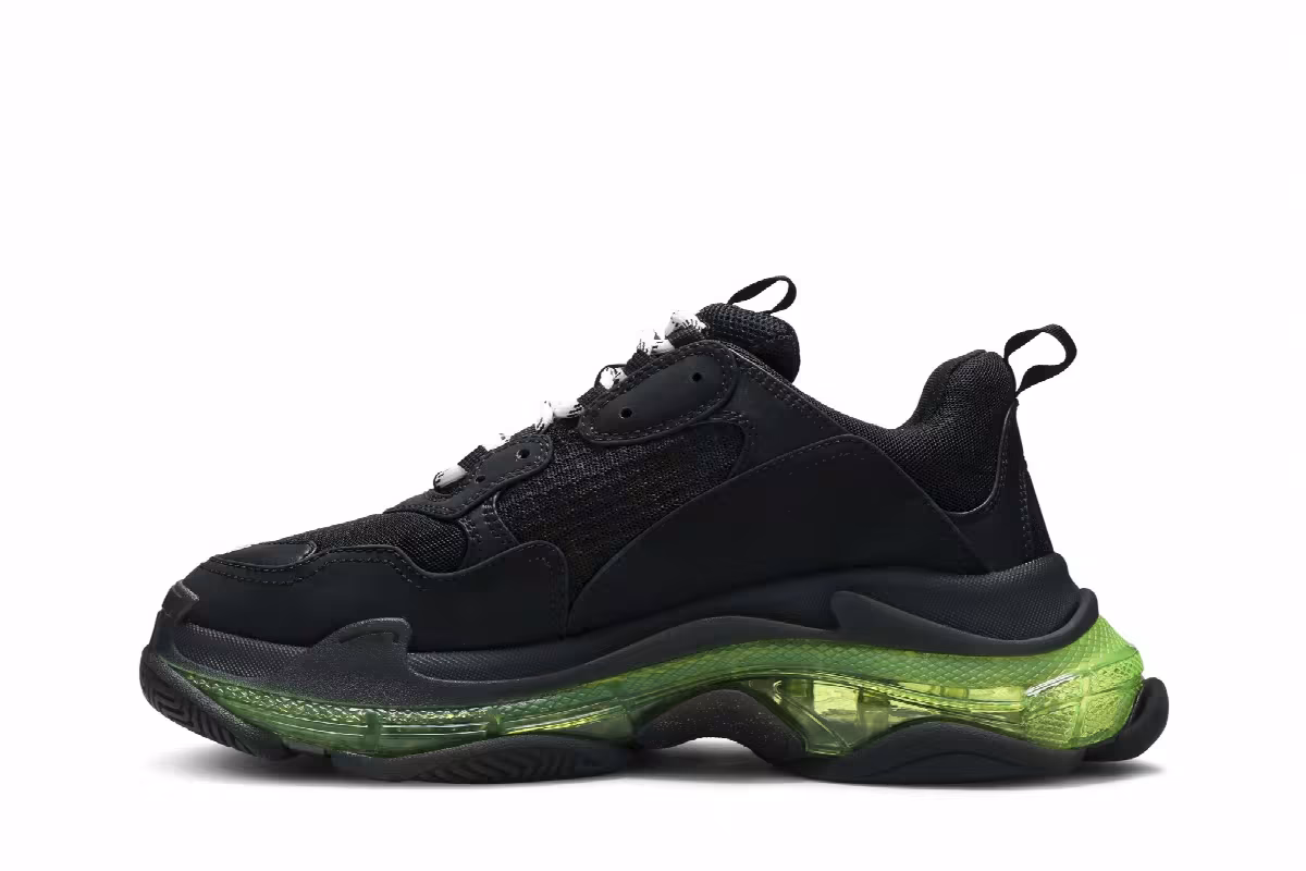 Balenciaga Triple S Sneaker Black Yellow Fluo, view 4