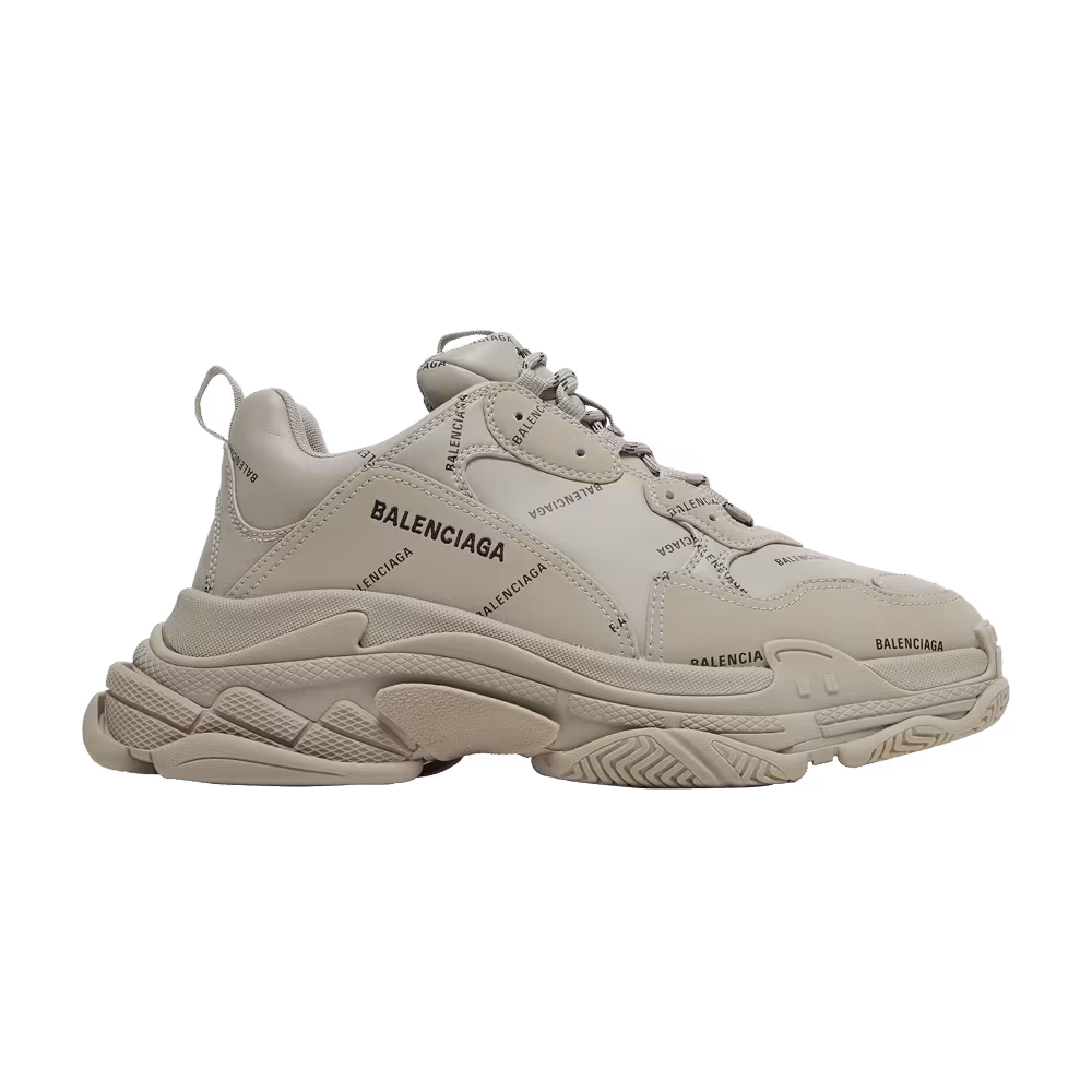 Balenciaga Triple S Sneaker Allover Logo - Beige