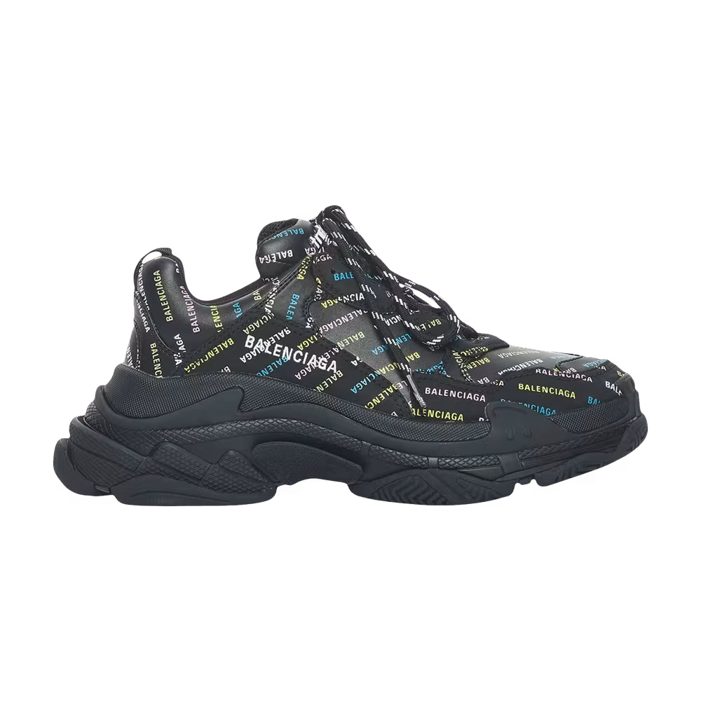Balenciaga Triple S Sneaker Allover Logo - Black Multi