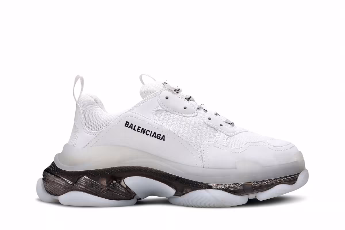 Balenciaga Triple S Sneaker Clear Sole - White Black, view 2