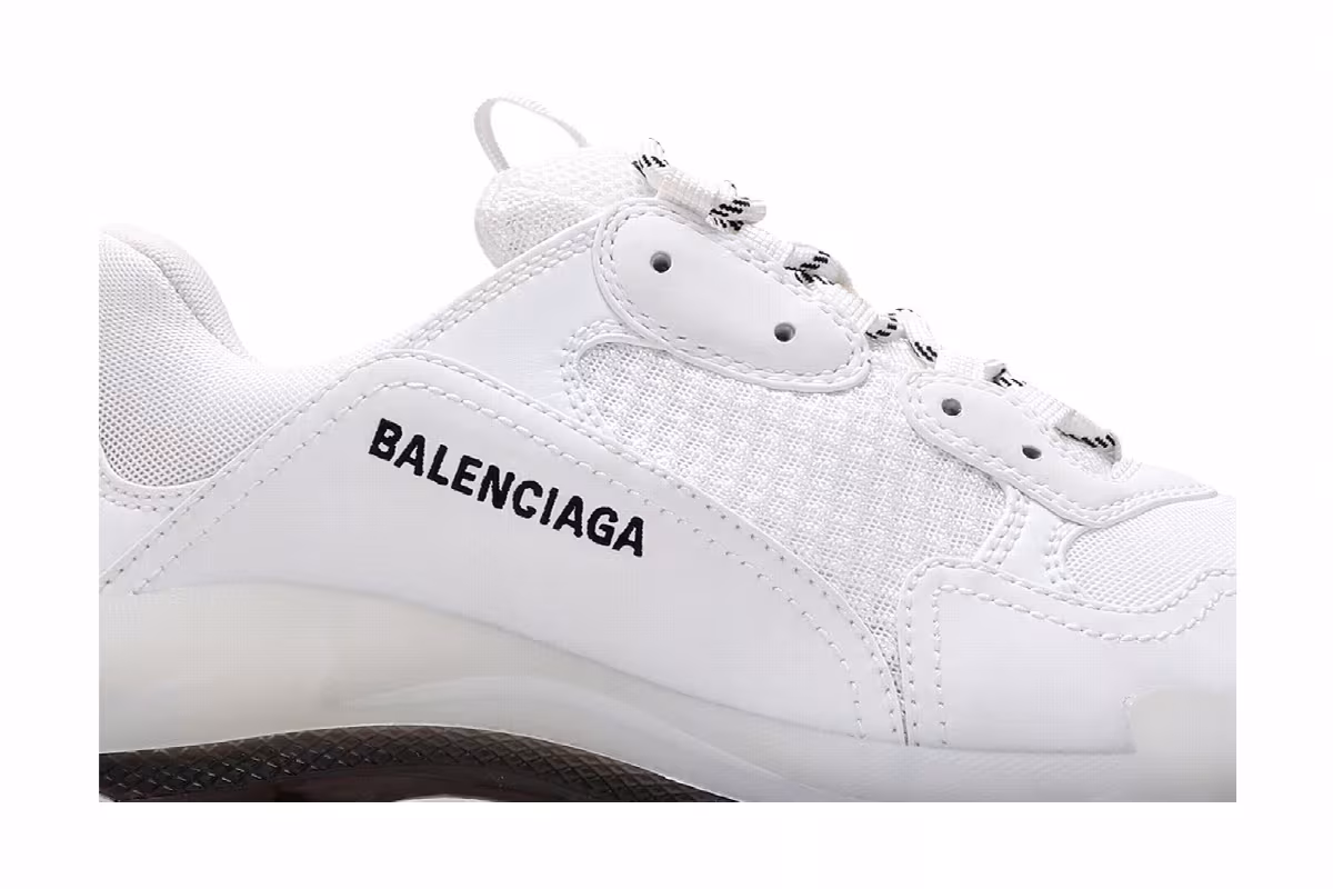 Balenciaga Triple S Sneaker Clear Sole - White Black, view 3