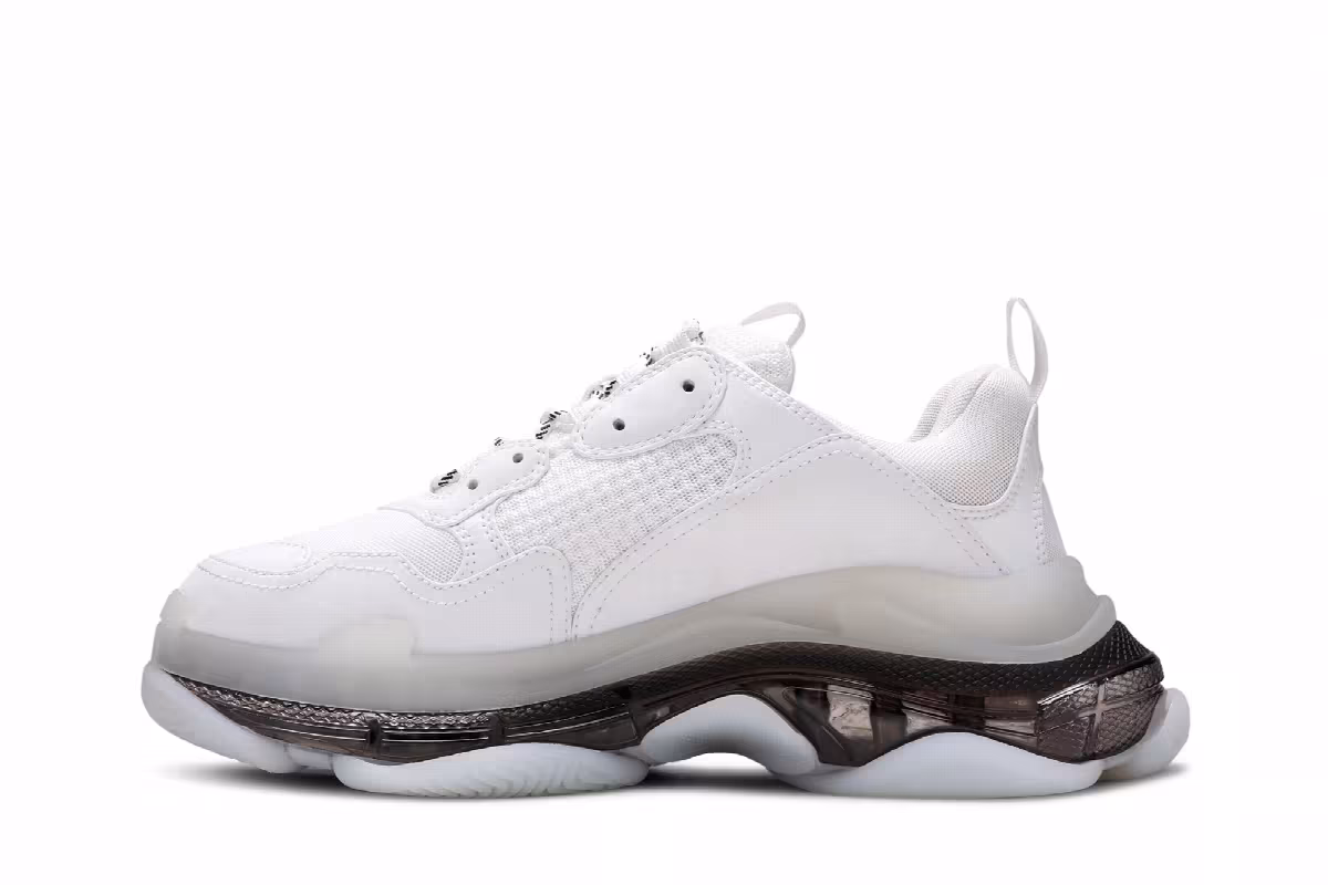 Balenciaga Triple S Sneaker Clear Sole - White Black, view 4
