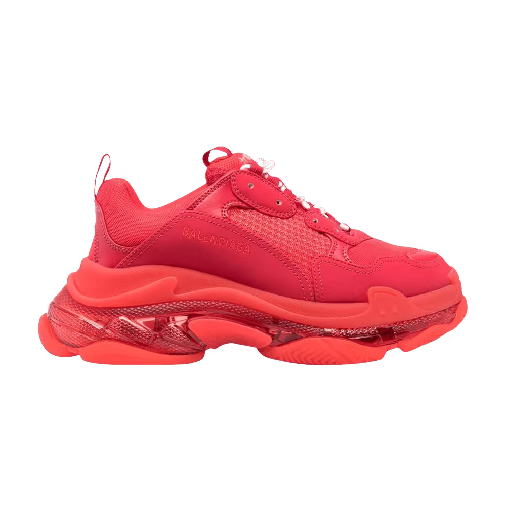 Balenciaga Triple S Sneaker Clear Sole - Red White Laces
