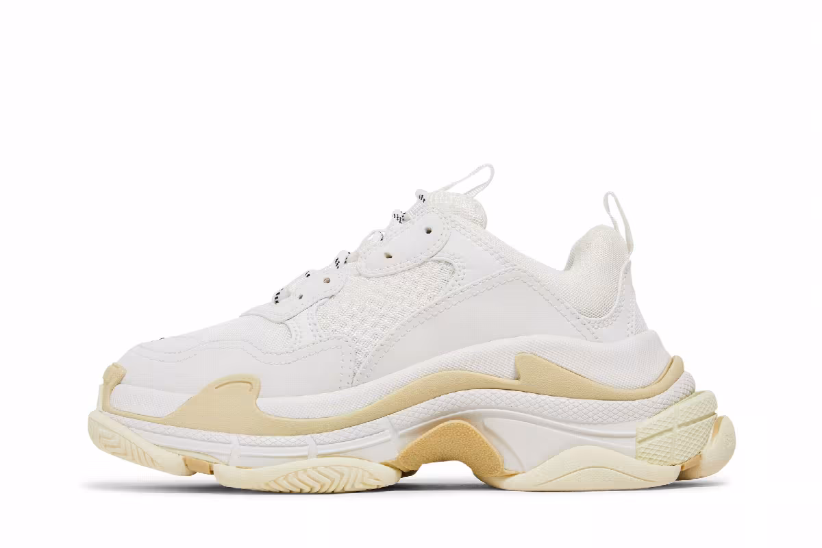 Balenciaga Women's Triple S Sneaker White, view 4