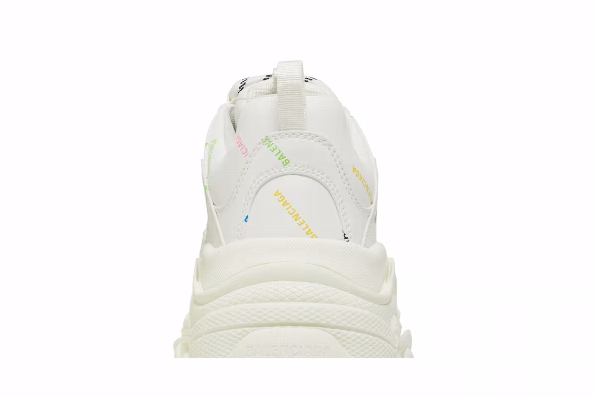 Balenciaga Triple S Sneaker Allover Logo - White Multi, view 8