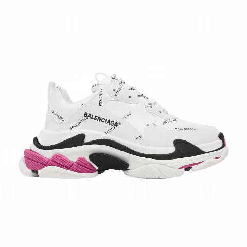 Balenciaga Wmns Triple S Sneaker 'Allover Logo - White Pink'