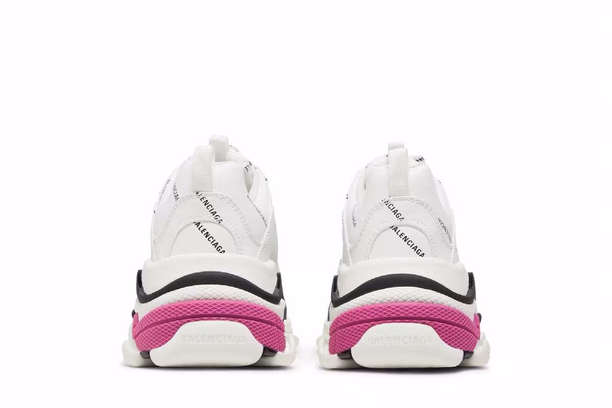 Balenciaga Women's Triple S Sneaker Allover Logo - White Pink, view 7