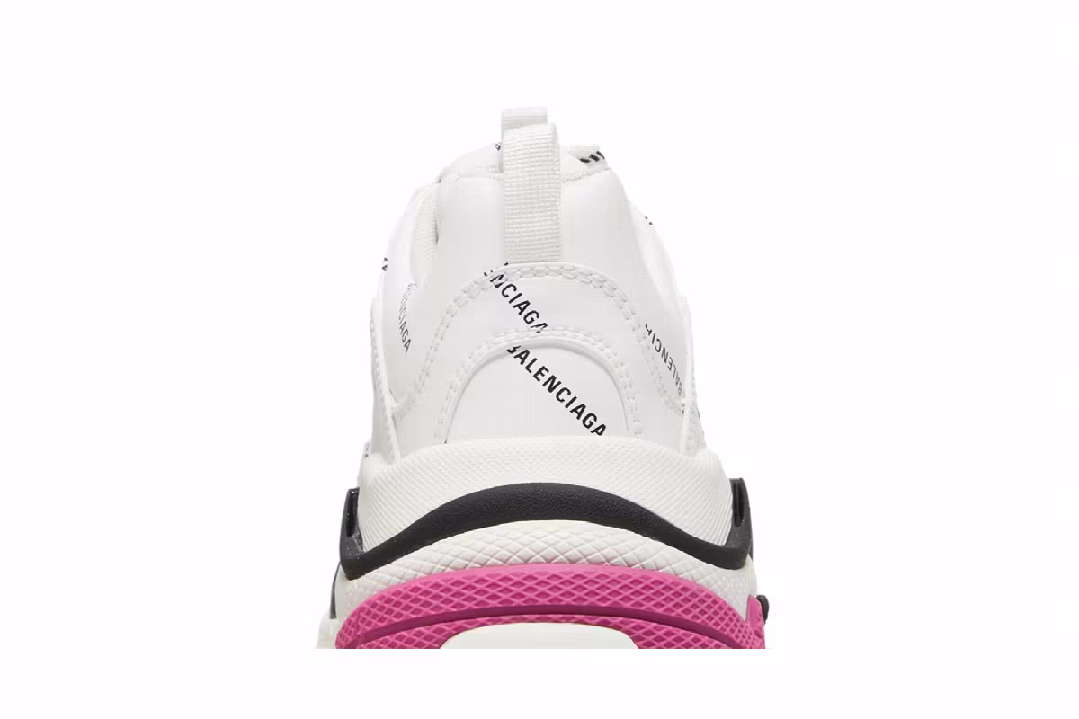 Balenciaga Women's Triple S Sneaker Allover Logo - White Pink, view 8