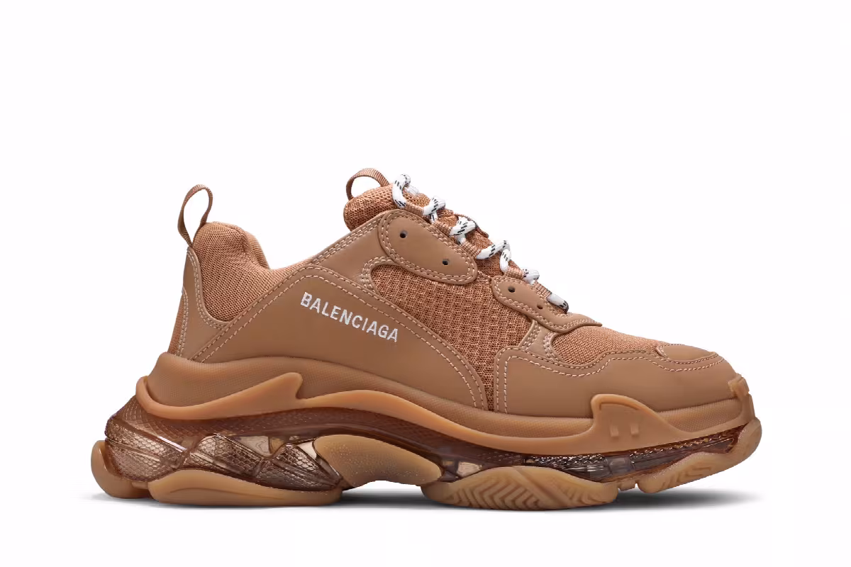 Balenciaga Triple S Sneaker Clear Sole - Light Camel, view 2