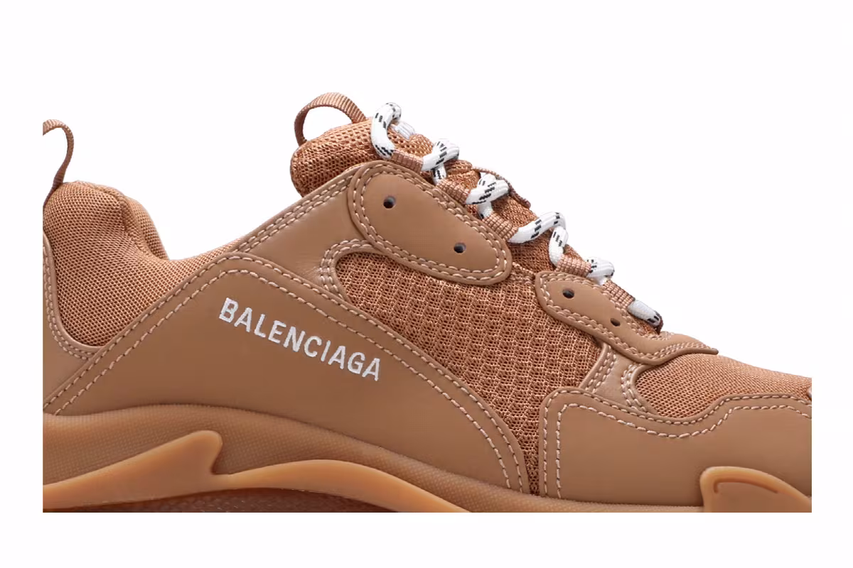 Balenciaga Triple S Sneaker Clear Sole - Light Camel, view 3