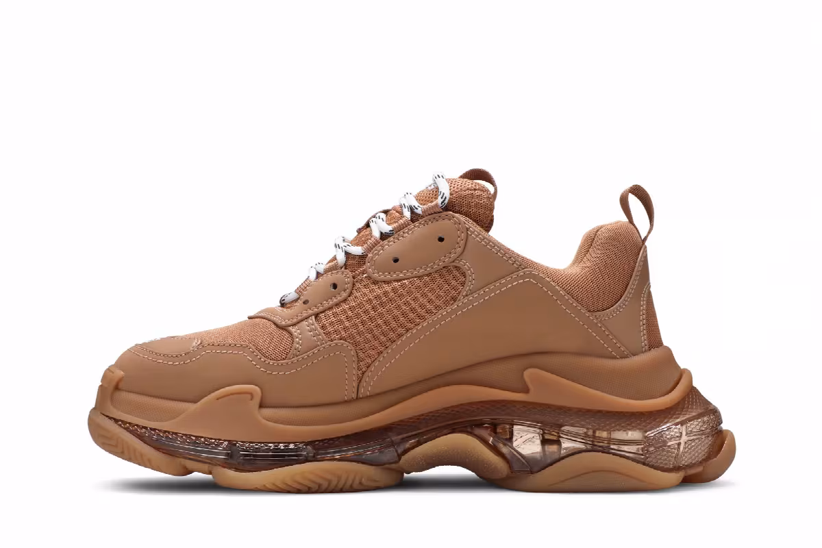 Balenciaga Triple S Sneaker Clear Sole - Light Camel, view 4