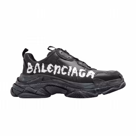 Balenciaga Triple S Paint Logo 'Black White'