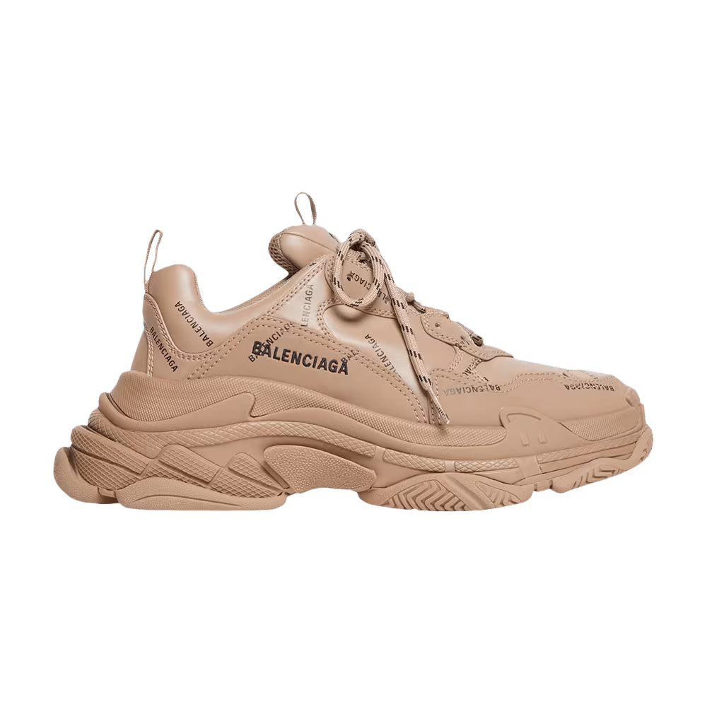 Balenciaga Triple S Sneaker Allover Logo - Dark Beige