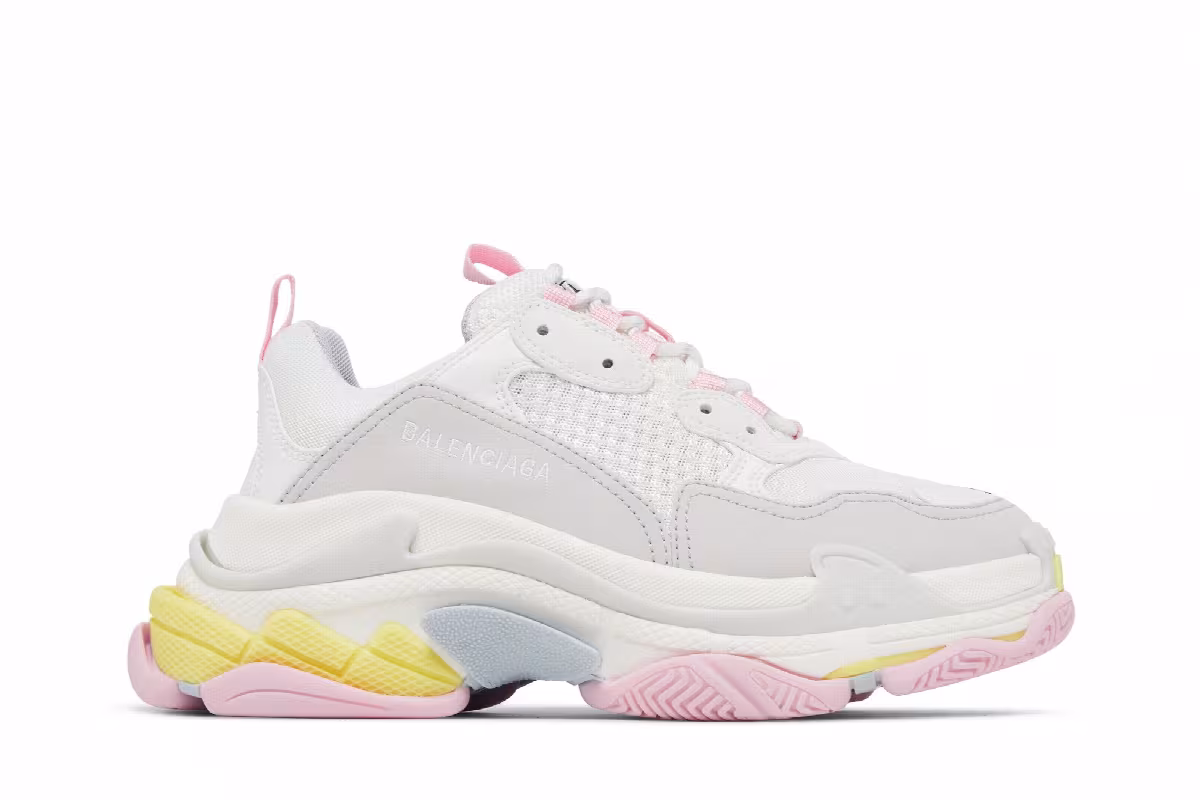 Balenciaga Women's Triple S Sneaker White Multi, view 2