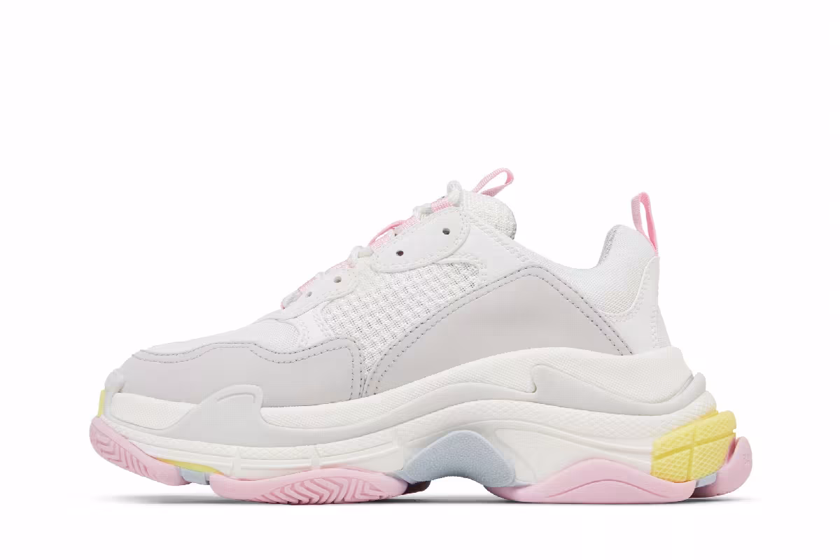 Balenciaga Women's Triple S Sneaker White Multi, view 4
