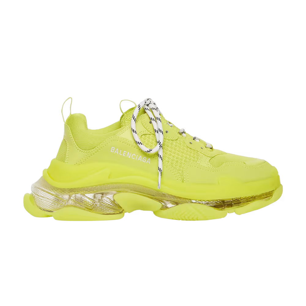 Balenciaga Women's Triple S Sneaker Clear Sole - Fluo Yellow