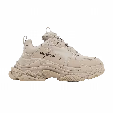 Balenciaga Wmns Triple S Sneaker 'All Over Logo - Beige'