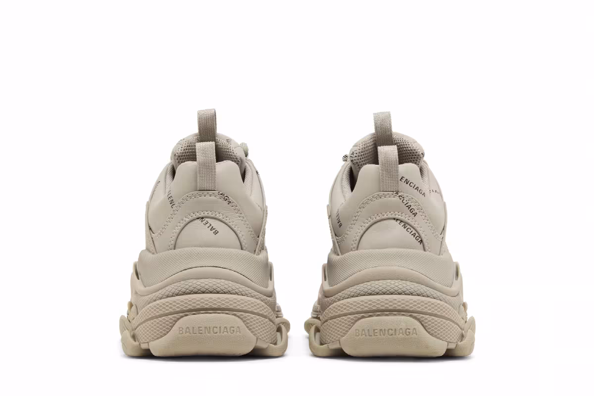 Balenciaga Women's Triple S Sneaker All Over Logo - Beige, view 7