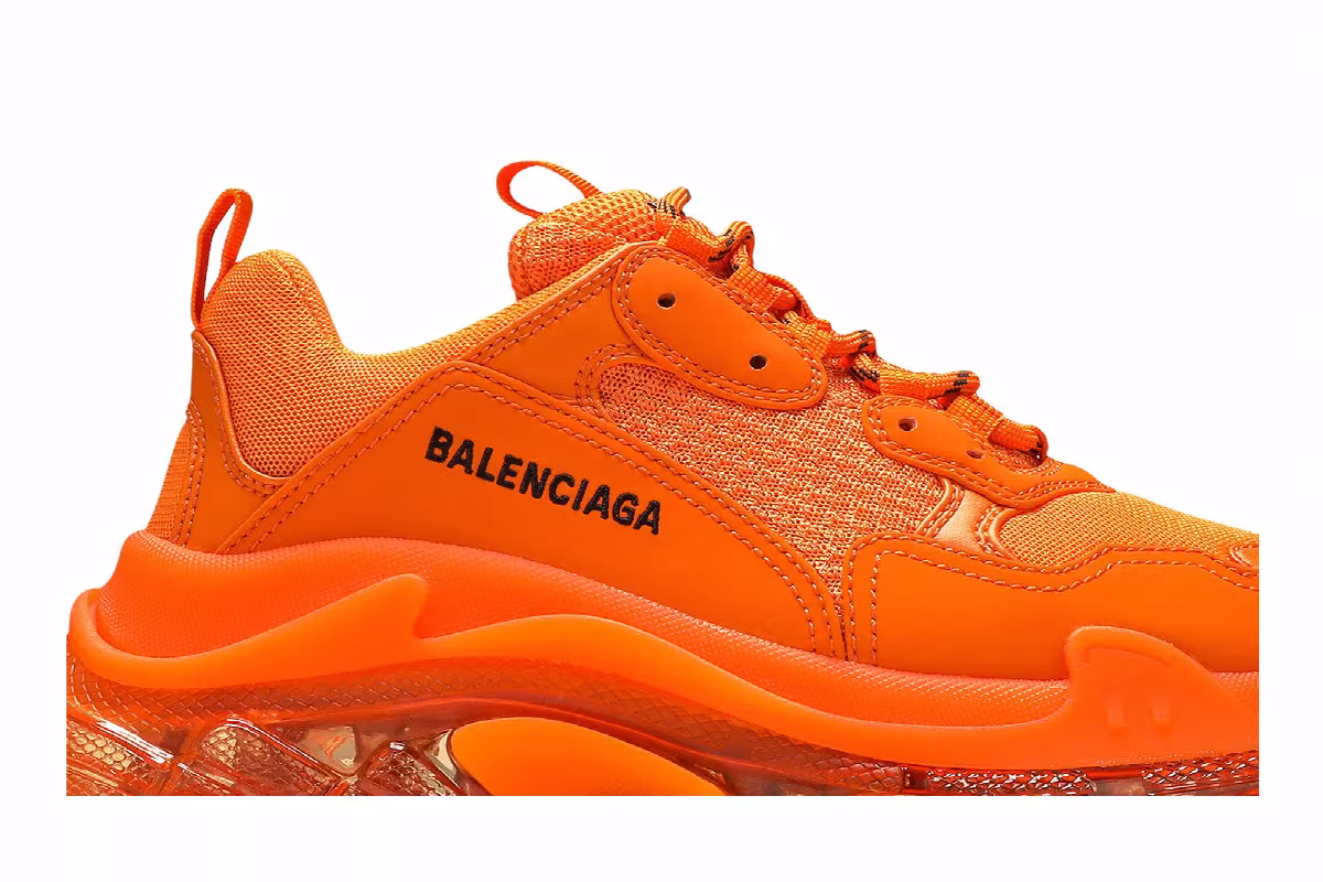 Balenciaga Women's Triple S Sneaker Clear Sole - Orange, view 3