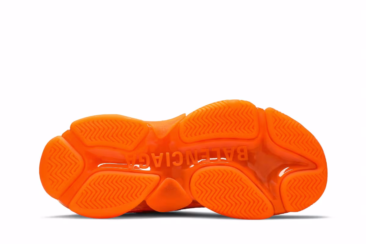 Balenciaga Women's Triple S Sneaker Clear Sole - Orange, view 5