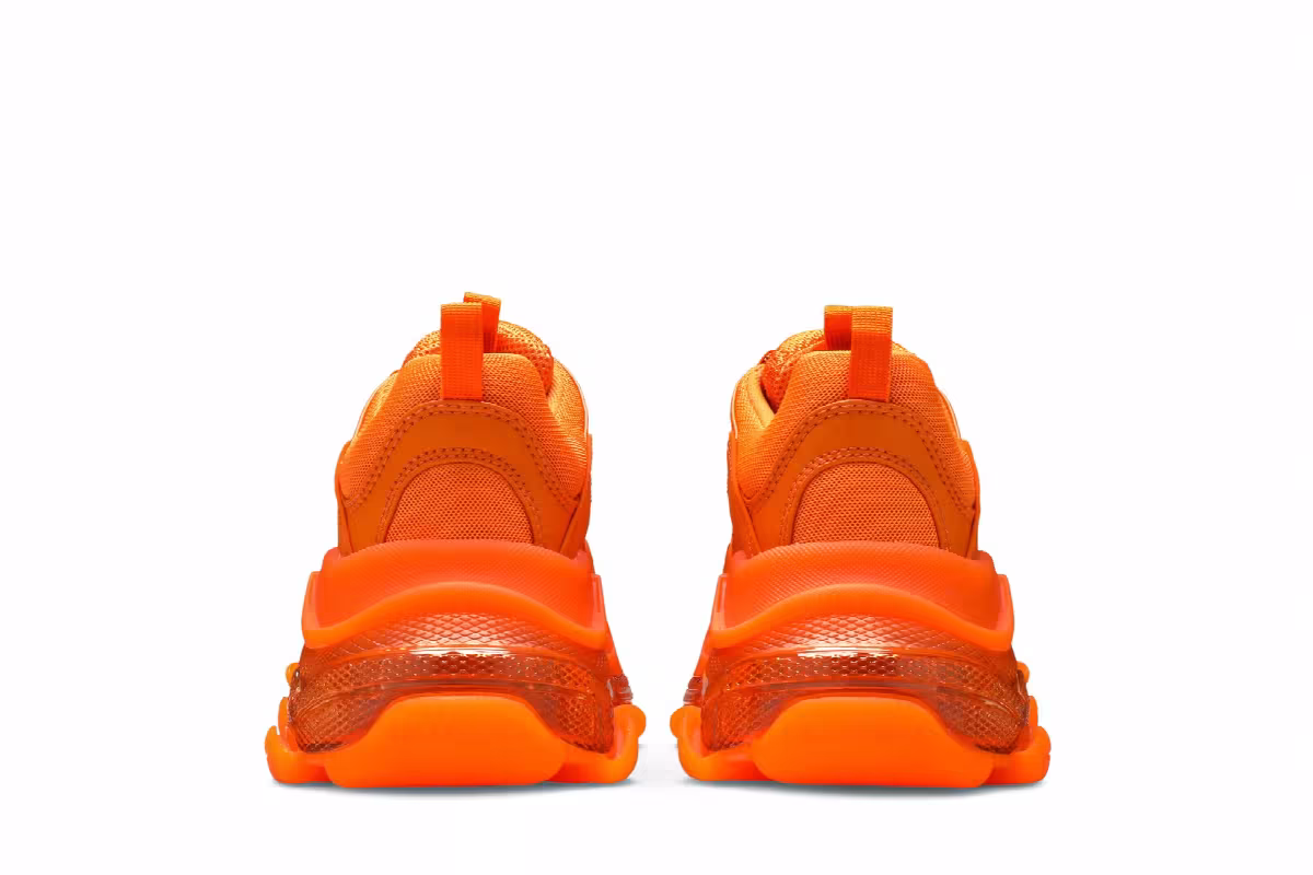 Balenciaga Women's Triple S Sneaker Clear Sole - Orange, view 7